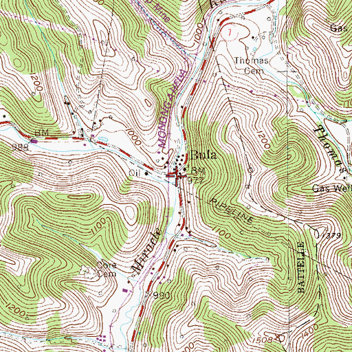 Topographic Map of Right Branch Miracle Run, WV