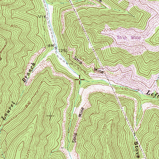 Topographic Map of Right Fork Armstrong Creek, WV