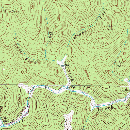 Topographic Map of Right Fork Dan Branch, WV