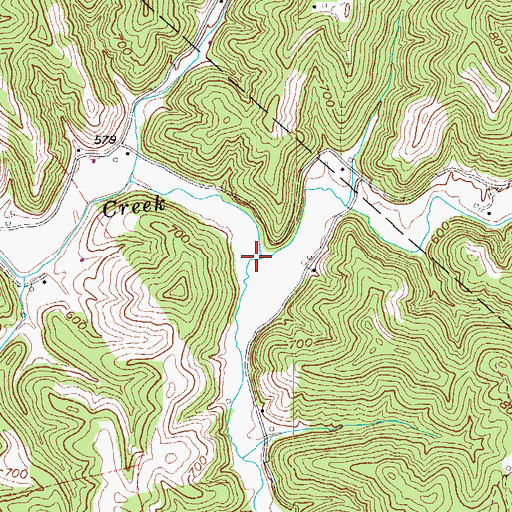 Topographic Map of Right Fork Eighteenmile Creek, WV