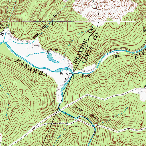 Topographic Map of Right Fork Little Kanawha River, WV