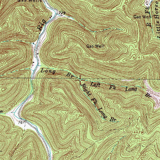 Topographic Map of Right Fork Long Branch, WV