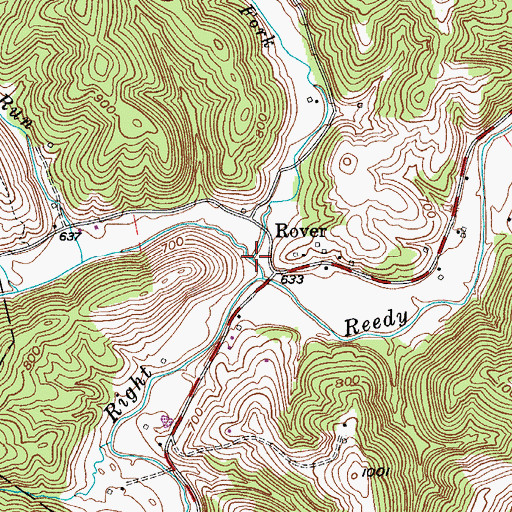 Topographic Map of Right Fork Lynncamp Run, WV