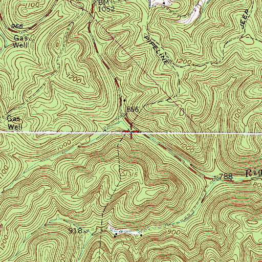 Topographic Map of Right Fork Slack Branch, WV