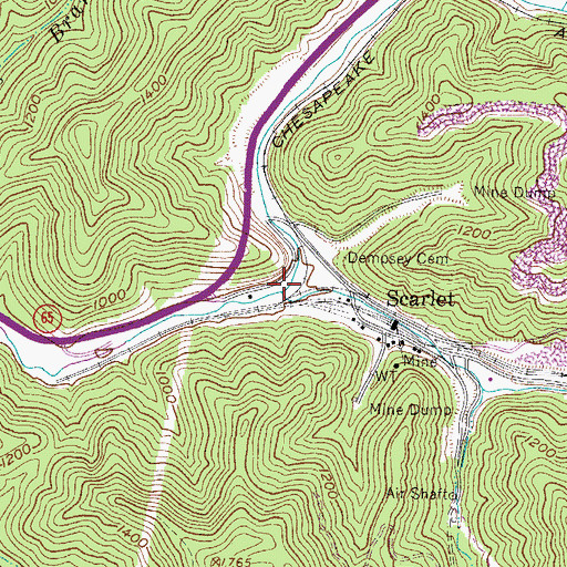 Topographic Map of Right Fork Trace Fork, WV