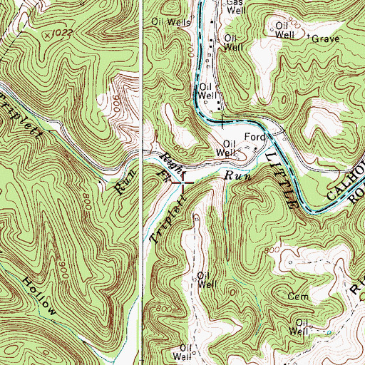 Topographic Map of Right Fork Triplett Run, WV
