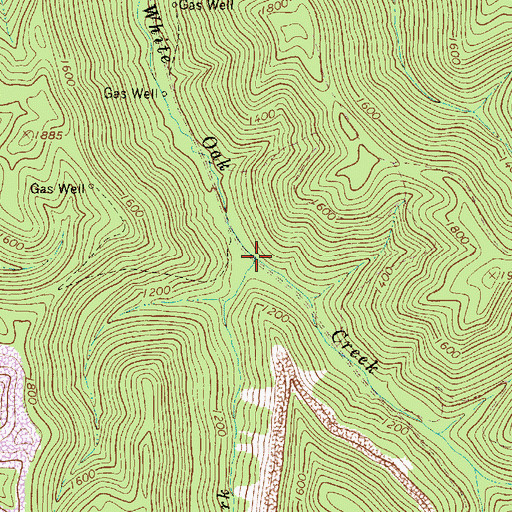 Topographic Map of Right Fork White Oak Creek, WV