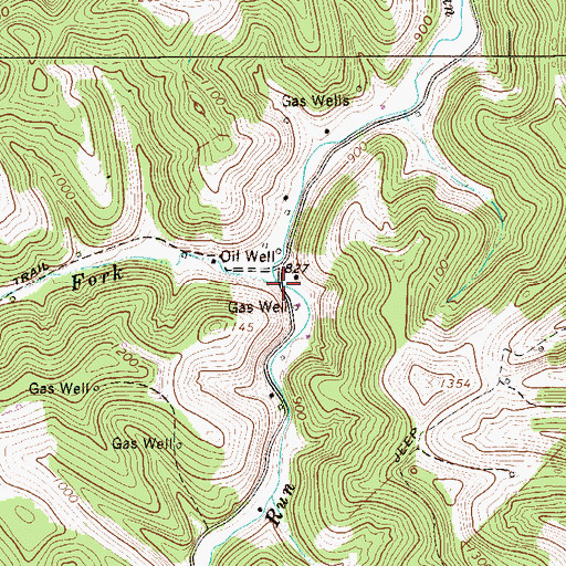 Topographic Map of Right Hand Fork Lick Run, WV
