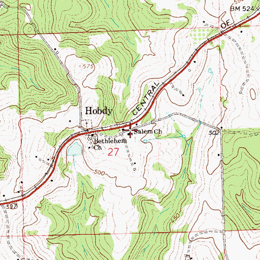 Topographic Map of Salem Rosenwald Elementary School (historical), AL