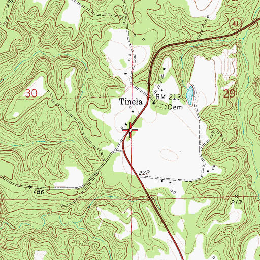 Topographic Map of Bells Landing Church, AL