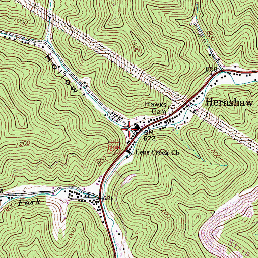 Topographic Map of Ring Hollow, WV