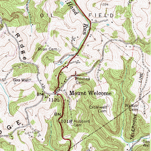Topographic Map of Ritchea Cemetery, WV