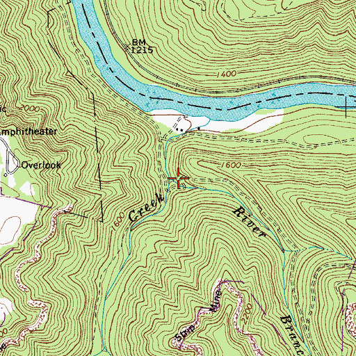 Topographic Map of River Branch, WV