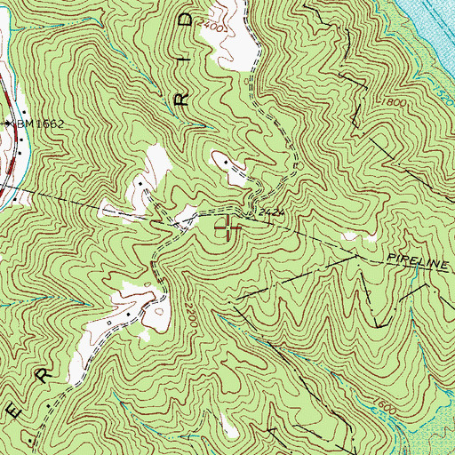 Topographic Map of River Ridge, WV