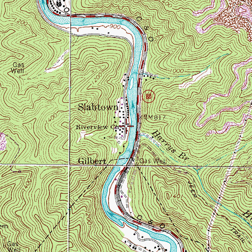 Topographic Map of Riverview Church, WV