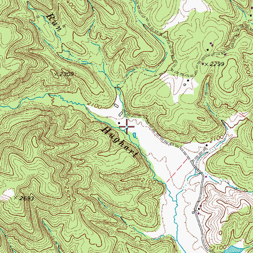 Topographic Map of Roach Run, WV