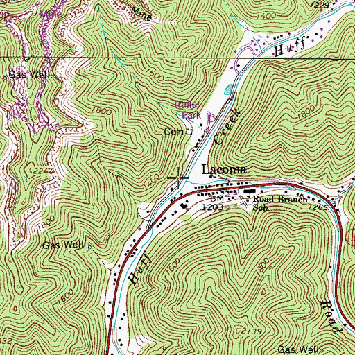 Topographic Map of Road Branch, WV