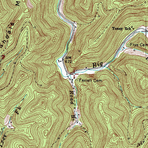 Topographic Map of Road Branch, WV