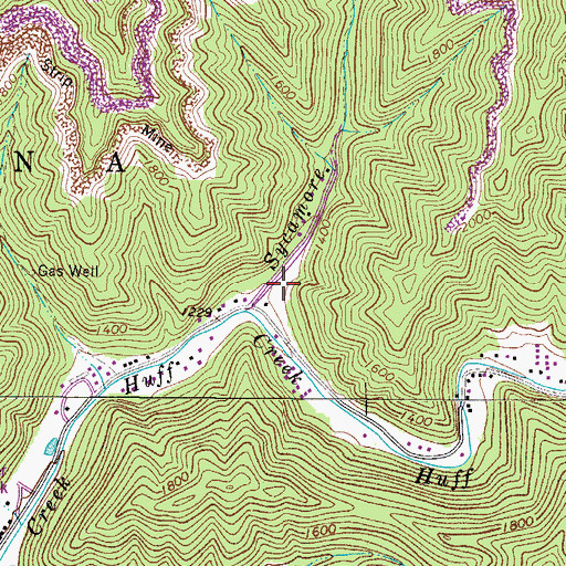 Topographic Map of Road Branch Elementary and Middle School, WV