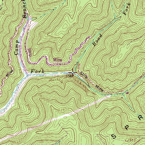Topographic Map of Road Fork, WV