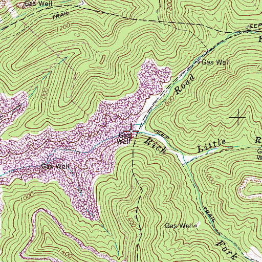 Topographic Map of Road Fork, WV