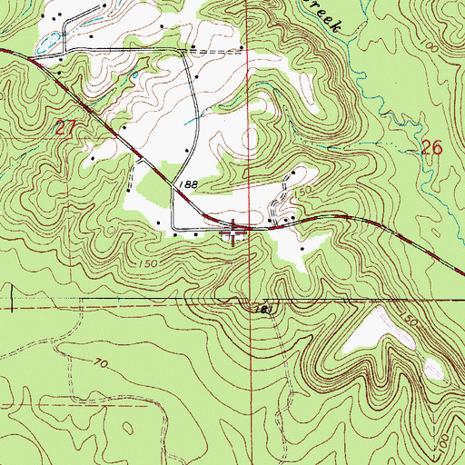 Topographic Map of Bryant Cemetery, AL