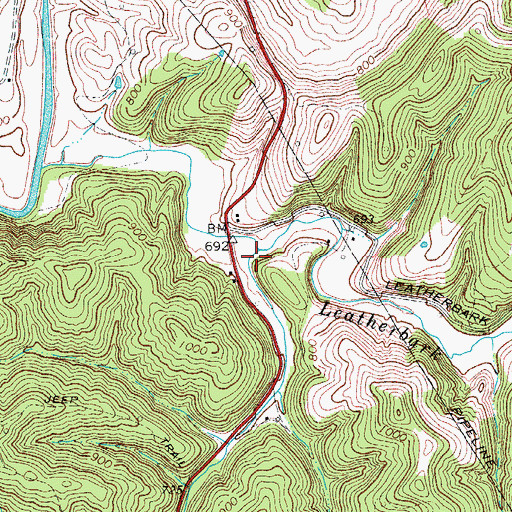 Topographic Map of Road Fork, WV