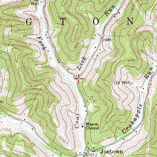 Topographic Map of Road Fork, WV