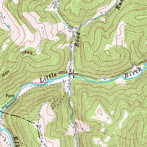 Topographic Map of Road Run, WV