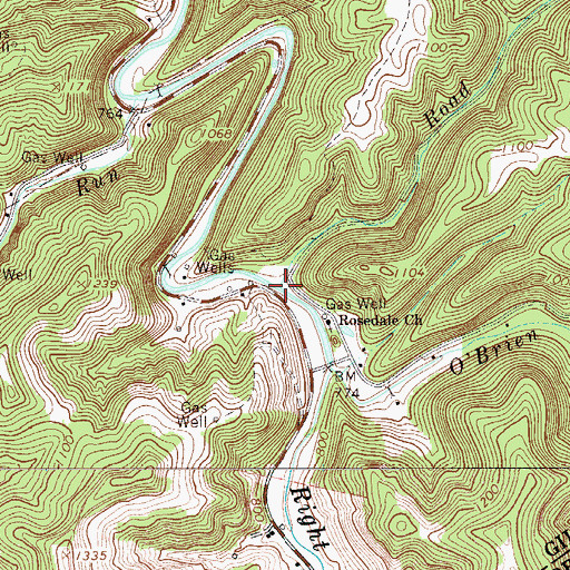 Topographic Map of Road Run, WV