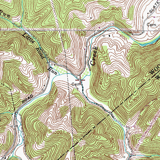 Topographic Map of Road Run, WV