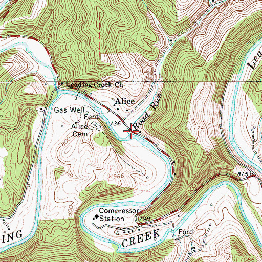 Topographic Map of Road Run, WV