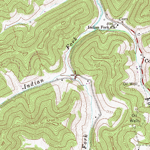 Topographic Map of Roberts Fork, WV