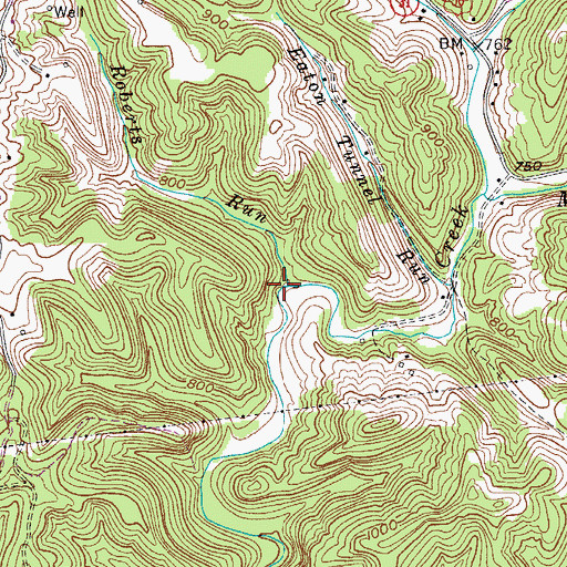 Topographic Map of Roberts Run, WV