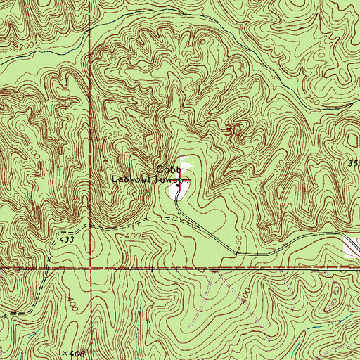 Topographic Map of Cobb Fire Tower, AL