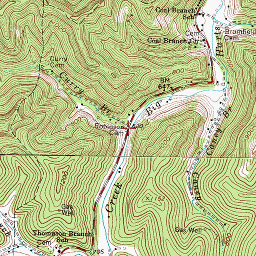 Topographic Map of Robinson Cemetery, WV