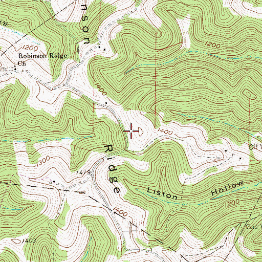 Topographic Map of Robinson Ridge, WV