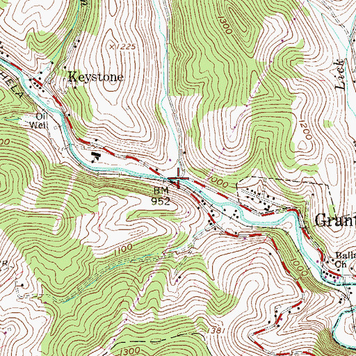 Topographic Map of Robinson Run, WV
