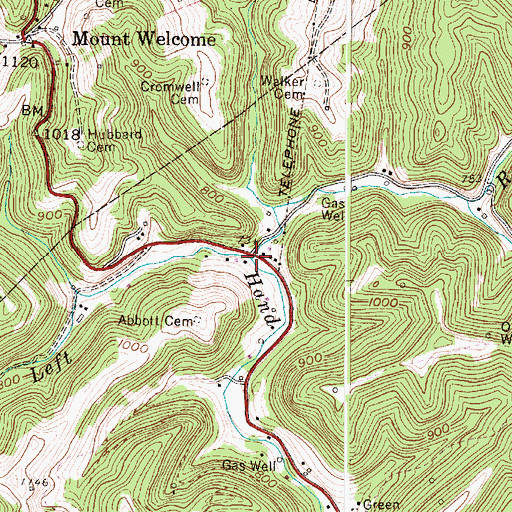 Topographic Map of Robinson Run, WV