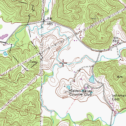 Topographic Map of Robinson Run, WV