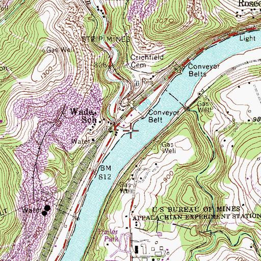 Topographic Map of Robinson Run, WV