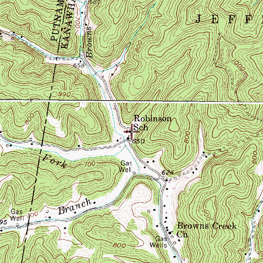 Topographic Map of Robinson School (historical), WV