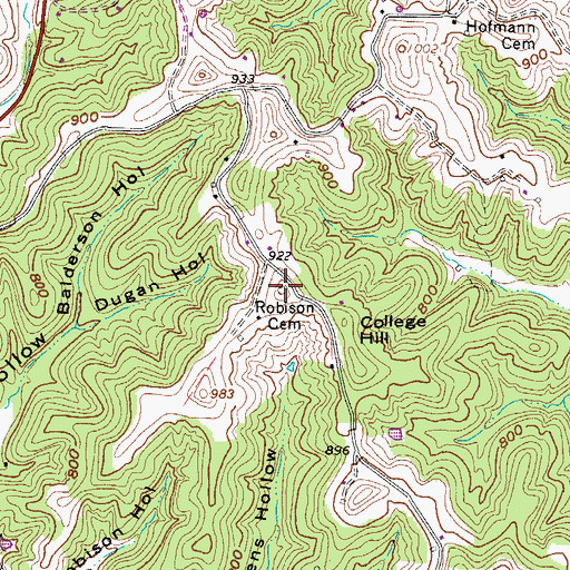 Topographic Map of Robison Cemetery, WV