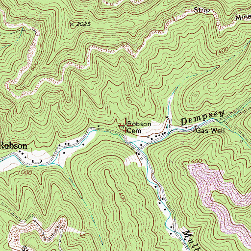 Topographic Map of Robson Cemetery, WV