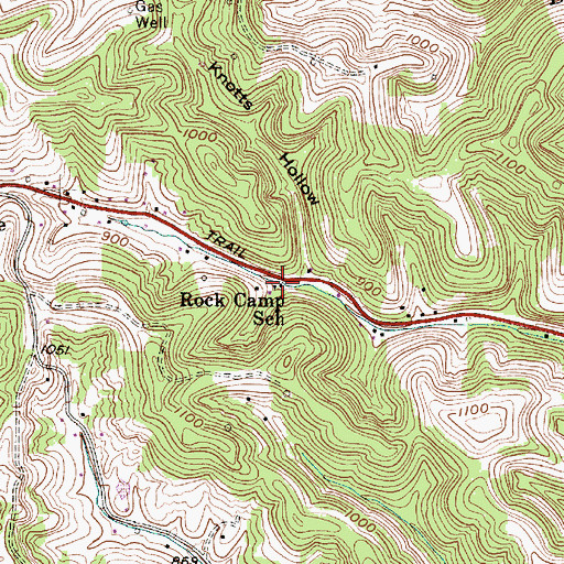 Topographic Map of Rock Camp School (historical), WV