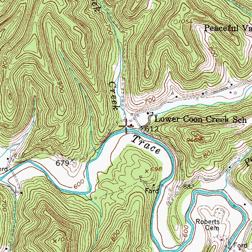 Topographic Map of Rock Creek, WV