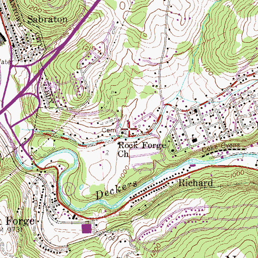 Topographic Map of Brookhaven United Methodist Church, WV
