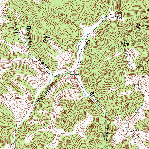 Topographic Map of Rock Fork, WV
