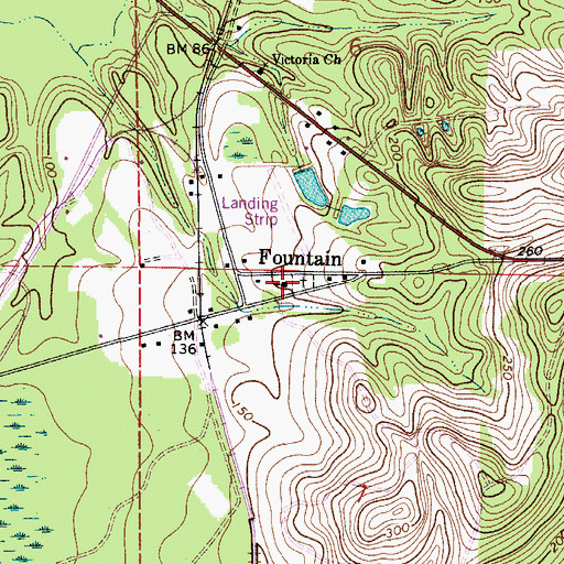 Topographic Map of Fountain Church, AL