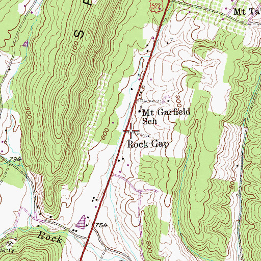 Topographic Map of Rock Gap, WV